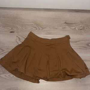 Brown Pleated Women's Skirt